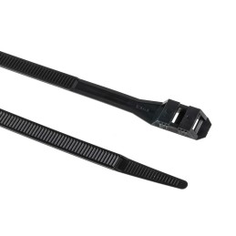 1 Bag of 100 - RS PRO Cable Tie, Double Locking, 300mm x 9 mm, Black Nylon, Pk-100