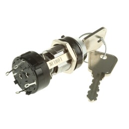 1 pcs - IP67 High Security Key Switch, SPST, 150 mA @ 250 V ac 4-Way