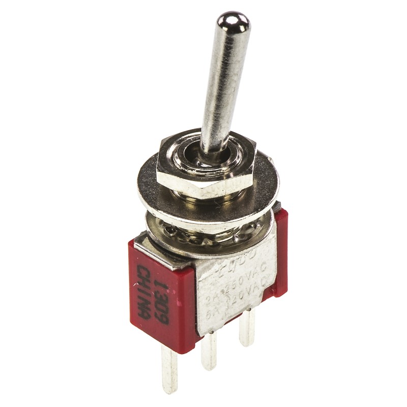 1 pcs - TE Connectivity Toggle Switch, PCB Mount, On-On, SPDT, Through Hole Terminal, 120 V ac, 28V dc