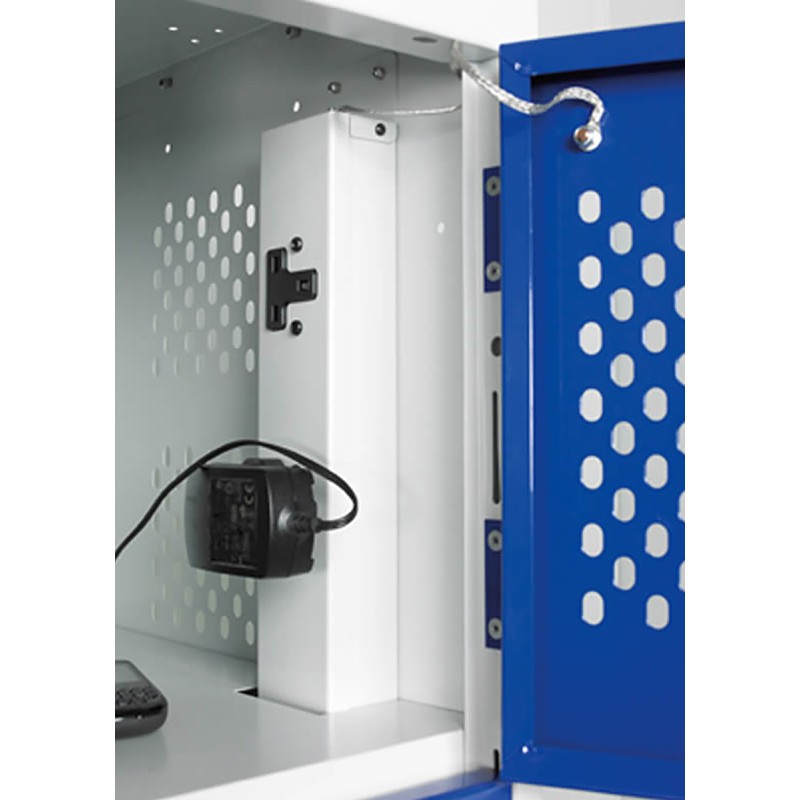 1 pcs - RS PRO 10 Door Vented Mild Steel Blue Laptop Charging Locker, 1800 mm x 450 mm x 450mm