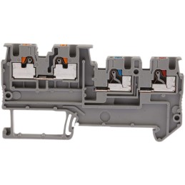 5 pcs - Phoenix Contact PTIO 1.5/S/3 Series Grey DIN Rail Terminal Block, 1.5mm², Triple-Level, Push In Termination