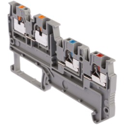 5 pcs - Phoenix Contact PTIO 1.5/S/3 Series Grey DIN Rail Terminal Block, 1.5mm², Triple-Level, Push In Termination