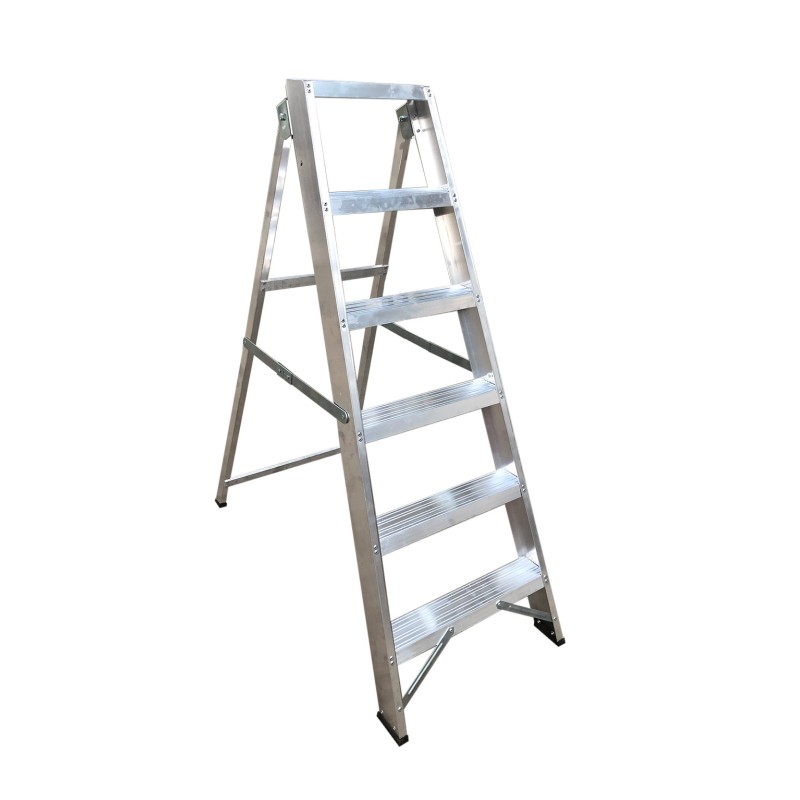 1 pcs - RS PRO Aluminium 6 steps Step Ladder, 1.26m open length