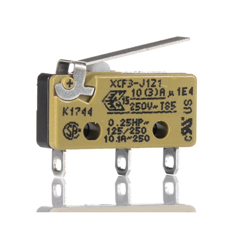 1 pcs - Saia-Burgess Hinge Lever Micro Switch, Solder Terminal, 10.1 A @ 250 V ac, CO, IP40