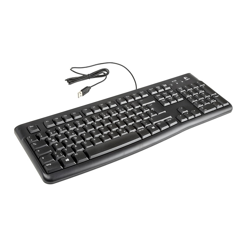 1 pcs - Logitech Wired USB Keyboard, QWERTZ (German), Black
