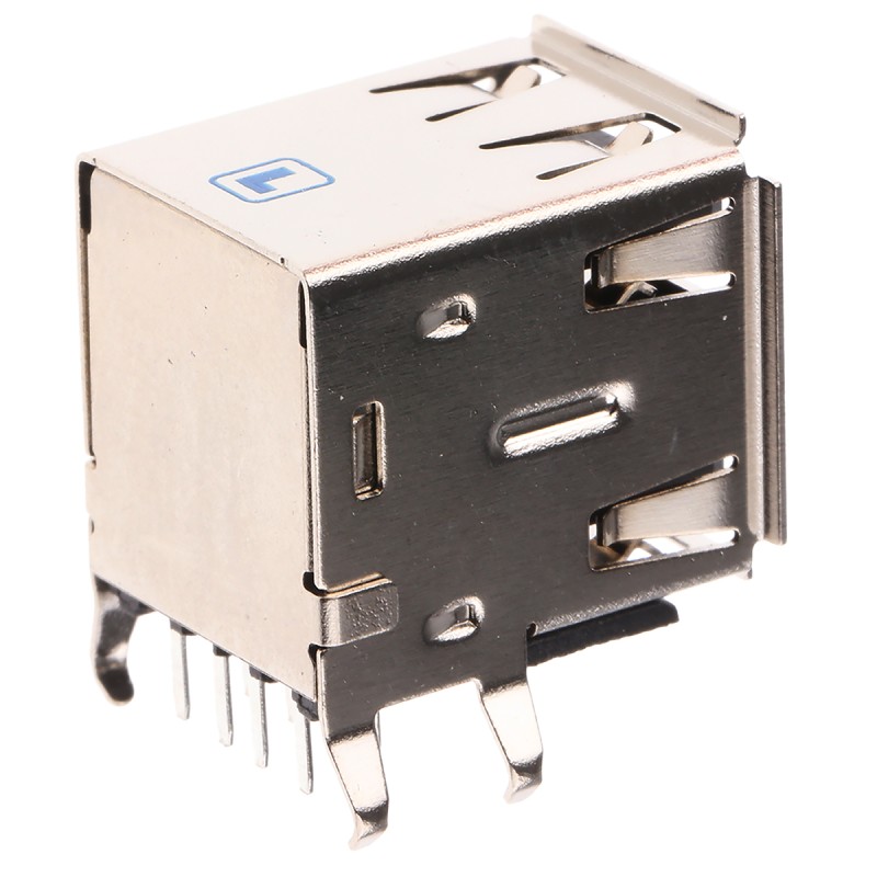 1 pcs - Lumberg Right Angle, Through Hole, Socket Type A 2.0 USB Connector