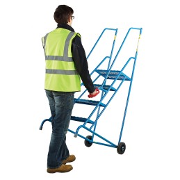 1 pcs - RS PRO 4 Tread Steel Steps 1m Platform Height, Blue