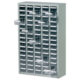 1 pcs - RS PRO 75 Drawer Storage Unit, Steel, 937mm x 586mm x 222mm, Grey