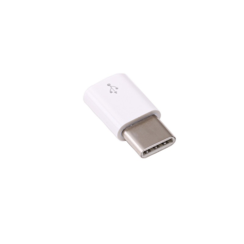 10 pcs - USB-Micro B to USB-C Adapter White Raspberry Pi Micro USB to USB C Adapter in White