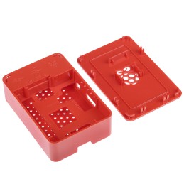 10 pcs - ASM-1900036-52 DesignSpark ABS Case for use with Raspberry Pi 2B, Raspberry Pi 3B, Raspberry Pi 3B+ in Red
