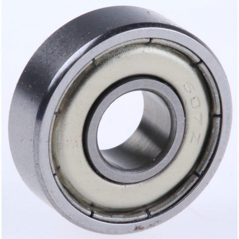 10 pcs - RS PRO 607-2Z Single Row Deep Groove Ball Bearing- Both Sides Shielded 7mm I.D, 19mm O.D