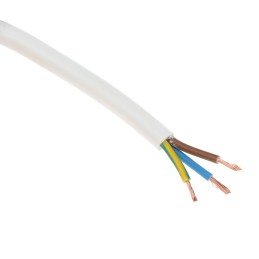 1 Reel of 100 M - RS PRO 3 Core Power Cable, 1.5 mm², 100m, White PVC Sheath, 3183Y, 16 A, 300 V, 500 V