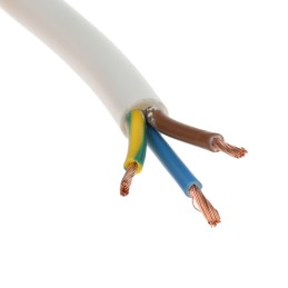 1 Reel of 100 M - RS PRO 3 Core Power Cable, 1.5 mm², 100m, White PVC Sheath, 3183Y, 16 A, 300 V, 500 V