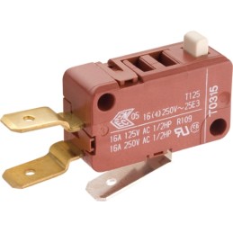1 pcs - Marquardt Plunger Micro Switch, Tab Terminal, 16 A @ 250 V ac, SP-CO, IP00, IP40