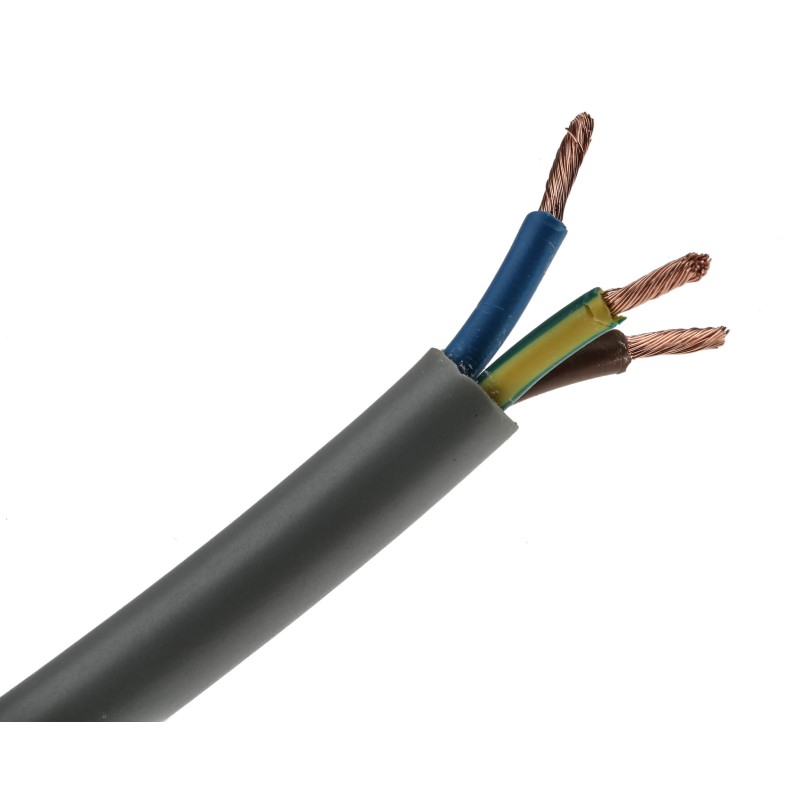 1 Reel of 100 M - RS PRO 3 Core Power Cable, 2.5 mm², 100m, Grey PVC Sheath, 3183Y, 25 A, 300 V, 500 V