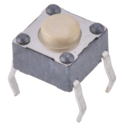 1 pcs - White Tactile Switch, SPST 50 mA @ 12 V dc 0.9mm Through Hole