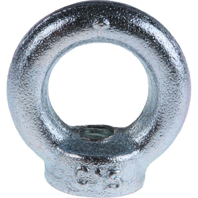 1 pcs - RS PRO Carbon Steel Eye Nut, M10 Thread, 25mm Internal Eye Diameter, 45mm Outer Eye Diameter, 0.23t Load