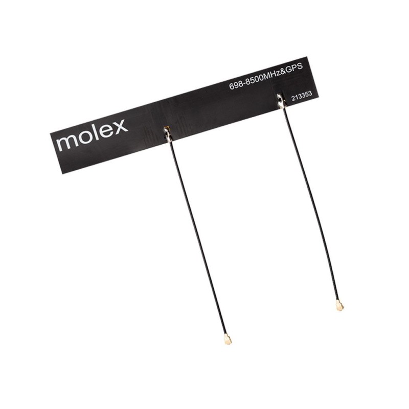 2 pcs - Molex 213353-0200 T-Bar Multi-Band Antenna with IPEX, UFL Connector, 4G (LTE)