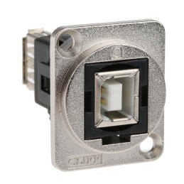 1 pcs - RS PRO Straight, Panel Mount, Socket to Socket Type B to A 2.0 USB Connector