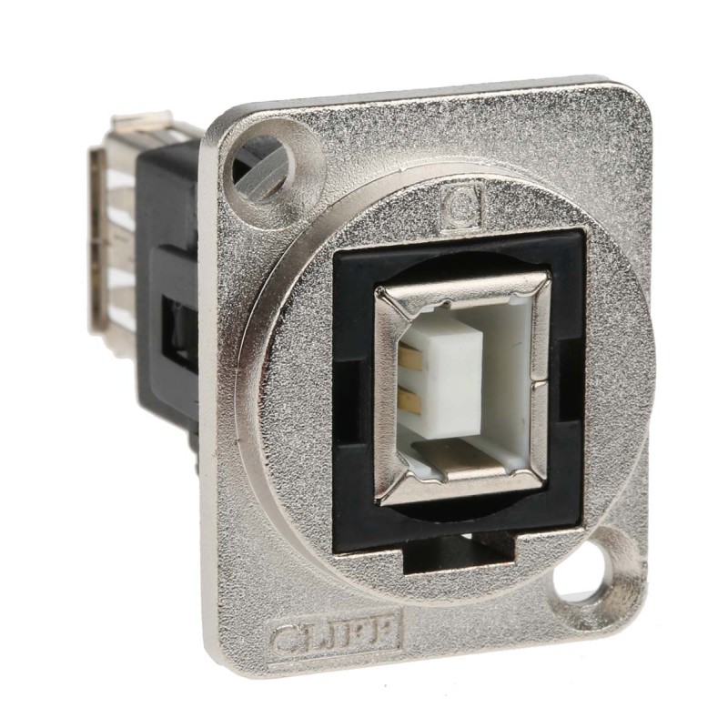 1 pcs - RS PRO Straight, Panel Mount, Socket to Socket Type B to A 2.0 USB Connector