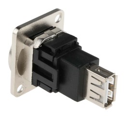 1 pcs - RS PRO Straight, Panel Mount, Socket to Socket Type B to A 2.0 USB Connector