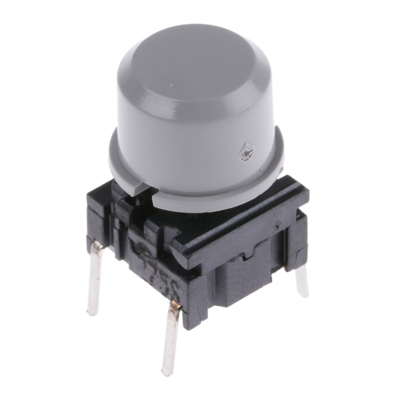1 pcs - Grey Tact Switch, SPST 50 mA @ 24 V dc