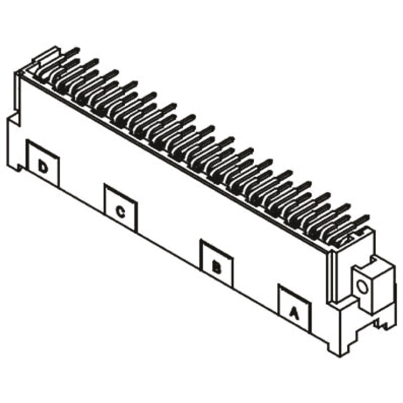 1 pcs - Harting 09 06 48 Way 2.54 mm, 5.08 mm Pitch, Type F Class C2, 3 Row, Right Angle DIN 41612 Connector, Plug