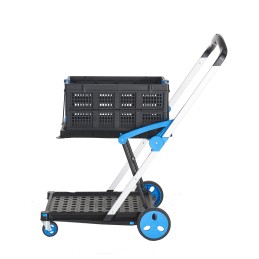 1 pcs - RS PRO Foldable Folding Trolley Plastic Platform Trolley, 1000 x 600 x 1070mm, 70kg Load