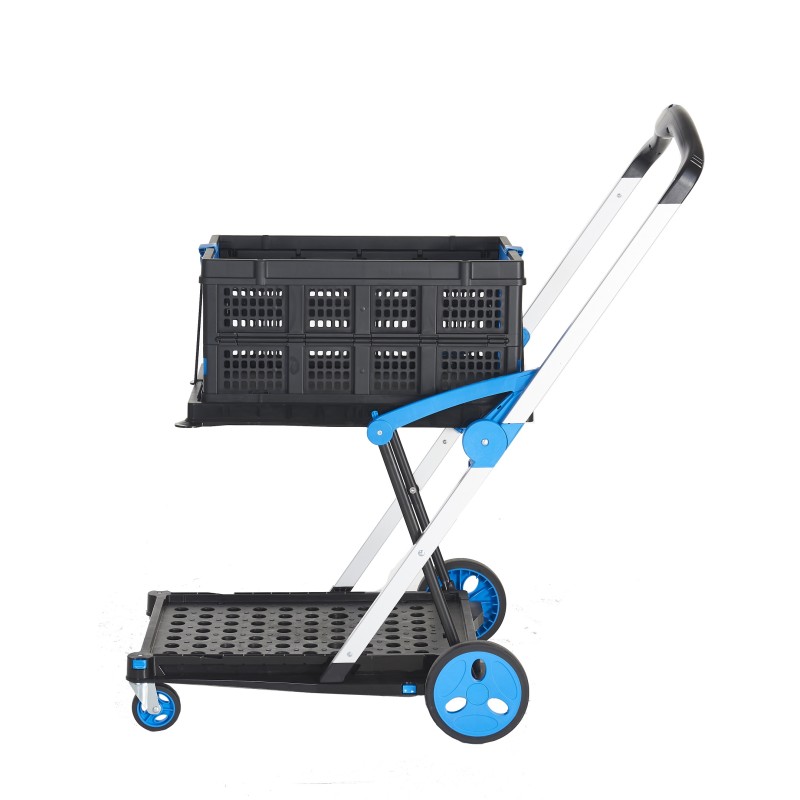 1 pcs - RS PRO Foldable Folding Trolley Plastic Platform Trolley, 1000 x 600 x 1070mm, 70kg Load