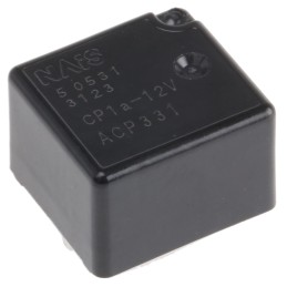 10 pcs - CP1A12 Panasonic PCB Mount Automotive Relay, 12V dc Coil, 25A Switching Current, SPST