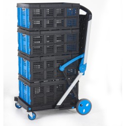 1 pcs - RS PRO Foldable Folding Trolley Plastic Platform Trolley, 1000 x 600 x 1070mm, 70kg Load
