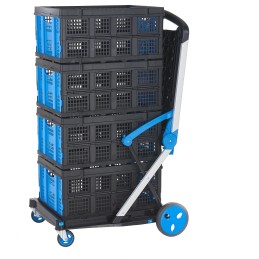 1 pcs - RS PRO Foldable Folding Trolley Plastic Platform Trolley, 1000 x 600 x 1070mm, 70kg Load