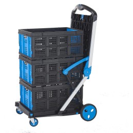 1 pcs - RS PRO Foldable Folding Trolley Plastic Platform Trolley, 1000 x 600 x 1070mm, 70kg Load