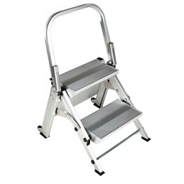 1 pcs - RS PRO 2 Tread Aluminium Steps 0.44m Platform Height, Silver