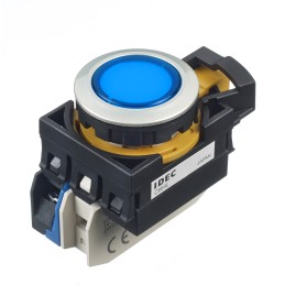 1 pcs - Idec CW Series Illuminated Push Button, Panel Mount, 22mm Cutout, SPST, IP65