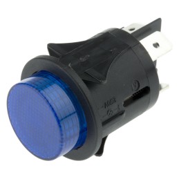 1 pcs - Molveno Illuminated Push Button Switch, Latching, Panel Mount, 25mm Cutout, DPST