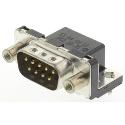 1 pcs - Amphenol ICC Delta D 9 Way Right Angle Through Hole D-sub Connector Plug, 2.74mm Pitch