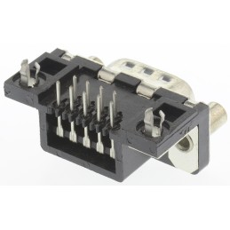1 pcs - Amphenol ICC Delta D 9 Way Right Angle Through Hole D-sub Connector Plug, 2.74mm Pitch