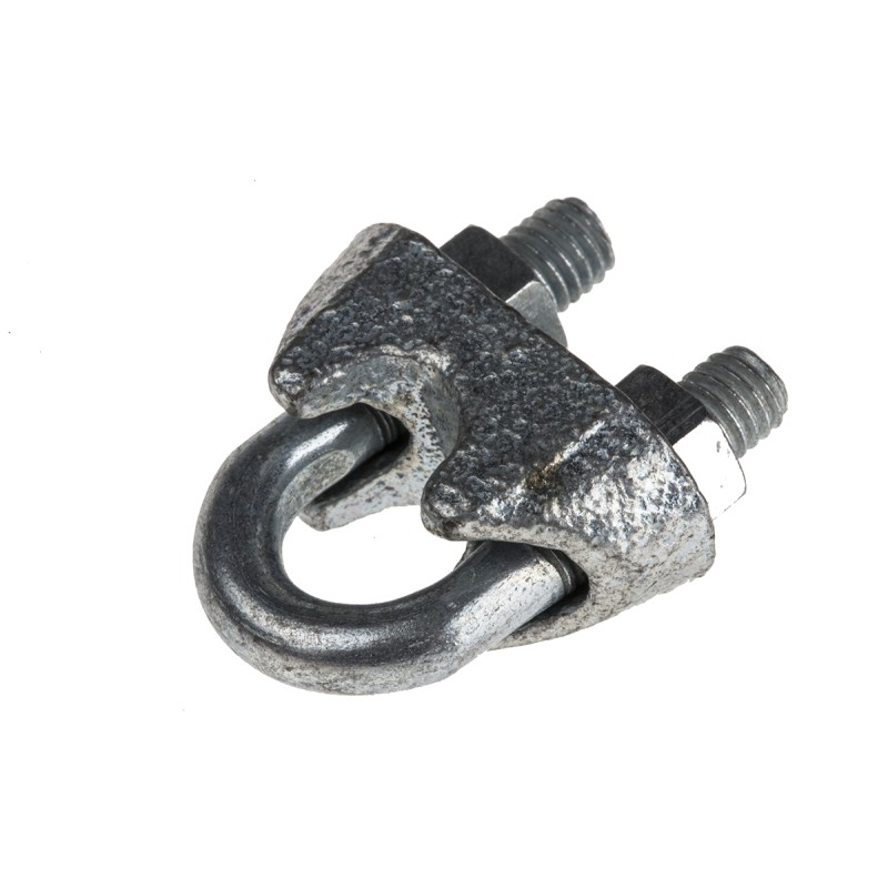 1 pcs - RS PRO Carbon Steel (U-Bolt), Steel (Bridge) 6mm Diameter Wire Rope Grip