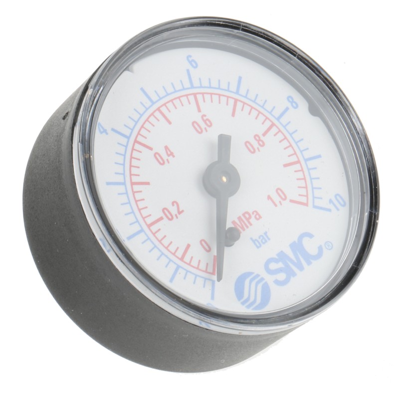 1 pcs - SMC Analogue Pressure Gauge 16bar Back Entry, K8-16-40, 0bar min.