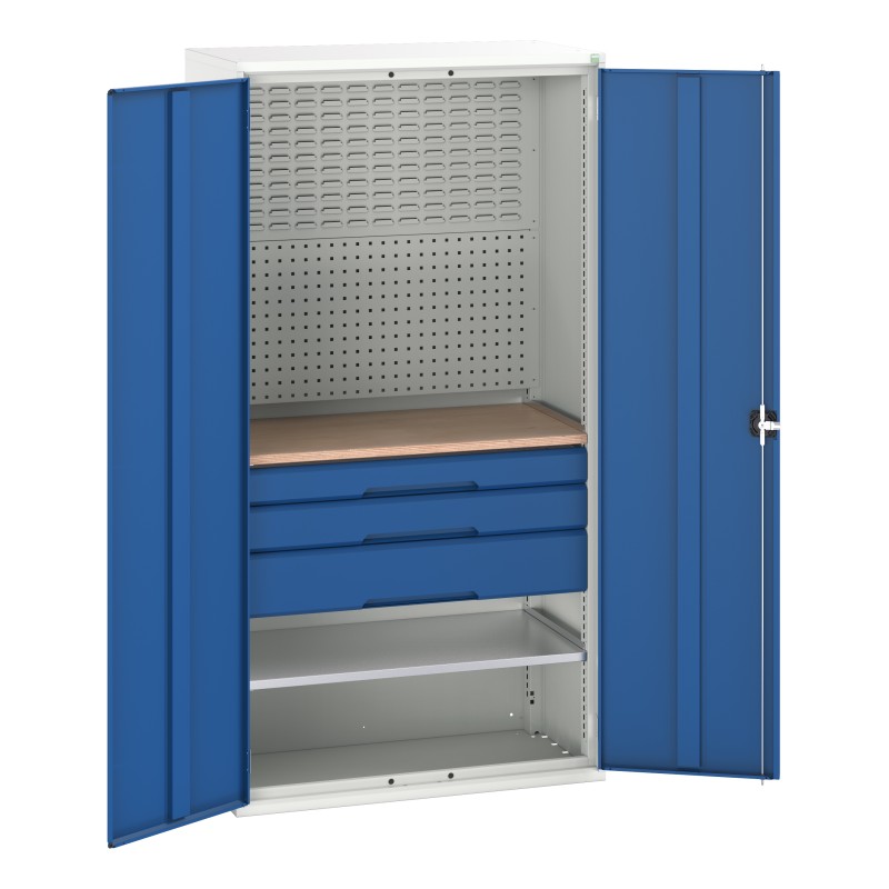 1 pcs - Bott 2 Door Steel Lockable Floor Standing Cupboard, 2000 x 1050 x 550mm