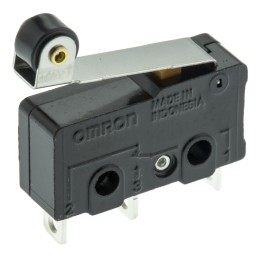 1 pcs - Omron Roller Lever Micro Switch, Solder Terminal, 10.1 A @ 250 V ac, SPDT, IP40