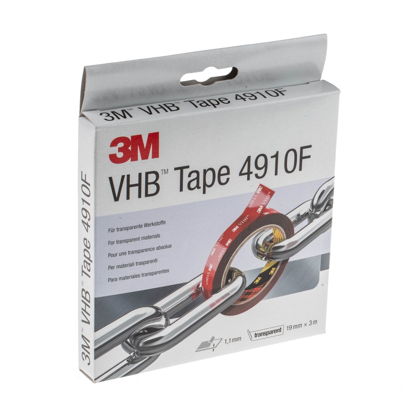 1 pcs - 3M 4910F, VHB™ Clear Foam Tape, 19mm x 3m, 1mm Thick