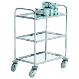 1 pcs - RS PRO 3 Shelf Stainless Steel Trolley, 610 x 410mm, 100kg Load