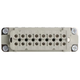 1 pcs - Epic Contact Heavy Duty Power Connector Insert, 14A, Female, H-A Series, 16 Contacts