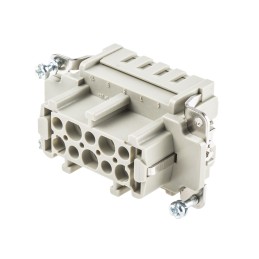 1 pcs - Han E Series size 16 A Connector Insert, Female, 10 Way, 10A, 500 V