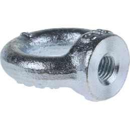 1 pcs - RS PRO Carbon Steel Eye Nut, M8 Thread, 20mm Internal Eye Diameter, 36mm Outer Eye Diameter, 0.14t Load