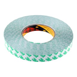 1 pcs - 3M 9087 White Double Sided Plastic Tape, 0.26mm Thick, 5.2 N/cm, PVC Backing, 19mm x 50m