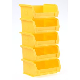 10 pcs - RS PRO PP Storage Bin, 50mm x 100mm, Yellow