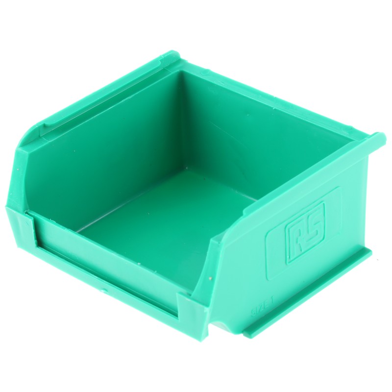 10 pcs - RS PRO PP Storage Bin, 50mm x 100mm, Green